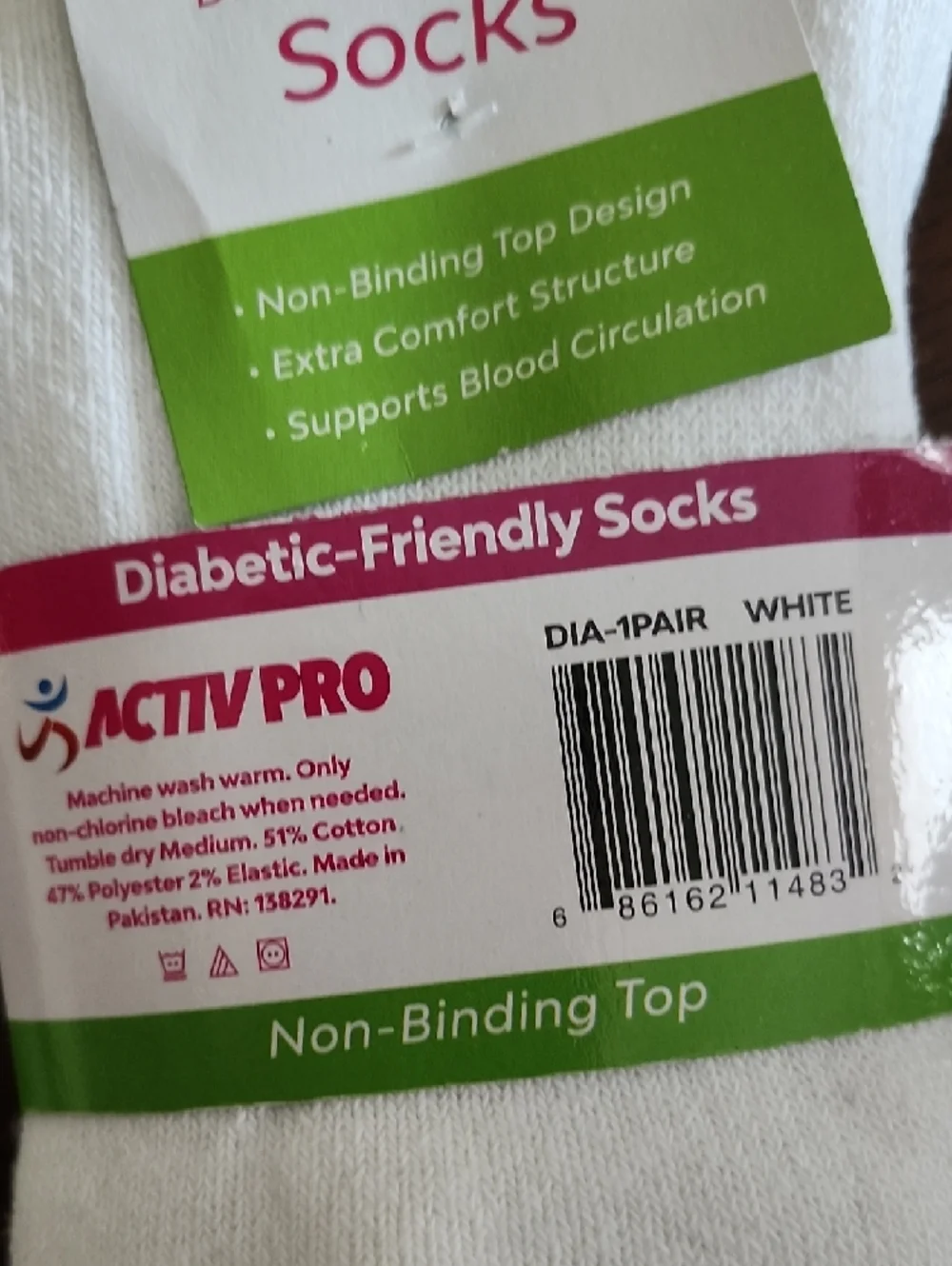 Activ Pro Women's Diabetic-Friendly Non-Binding Crew Socks NWT